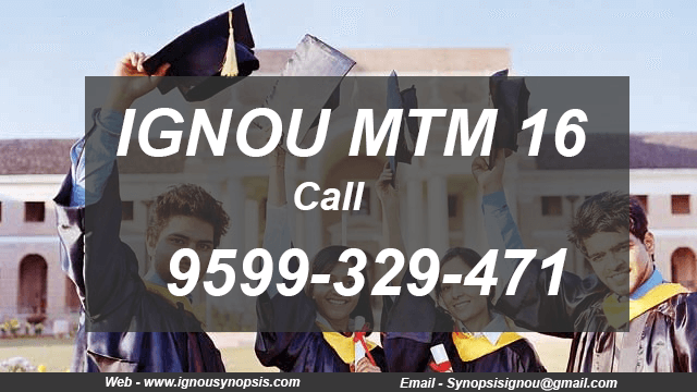 IGNOU MTTM Project Synopsis-MA TOURISM MANAGEMENT-MTTM 16