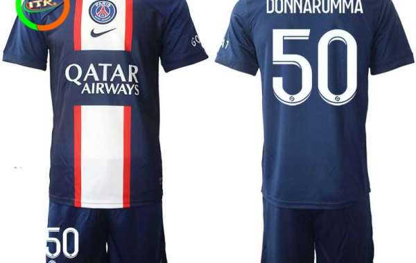 Günstige Herren Paris Saint Germain PSG 2022-23 Heimtrikot blau mit Aufdruck DONNARUMMA 50